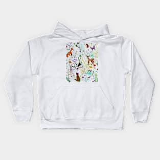 cottage core pattern countryside watercolor flowers Kids Hoodie